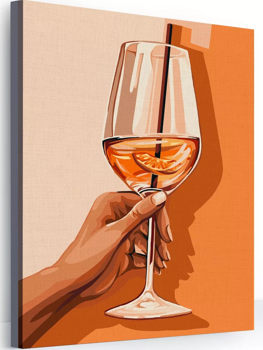 Картина по номерам на холсте с подрамником 40х50 см Коктейль