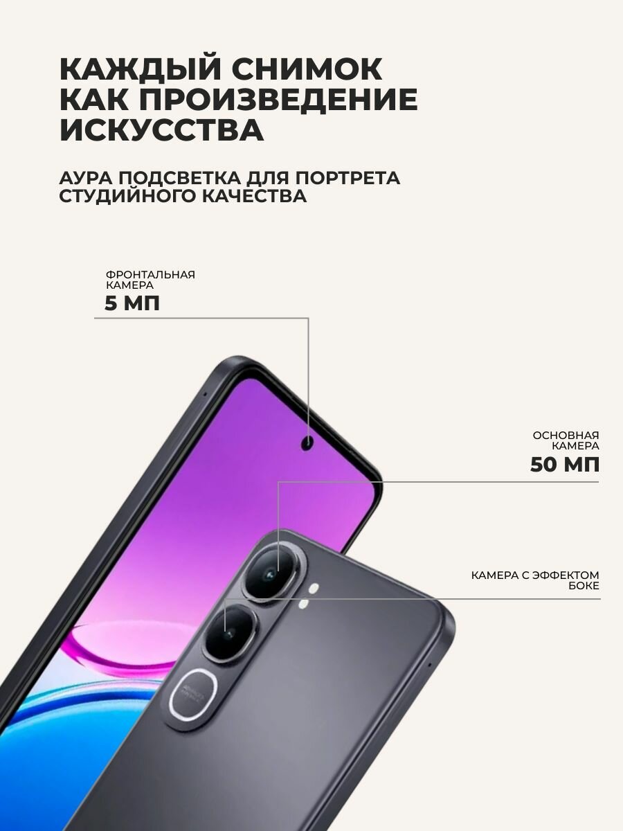 Смартфон Vivo Y21d 6/256GB Black — фото 1