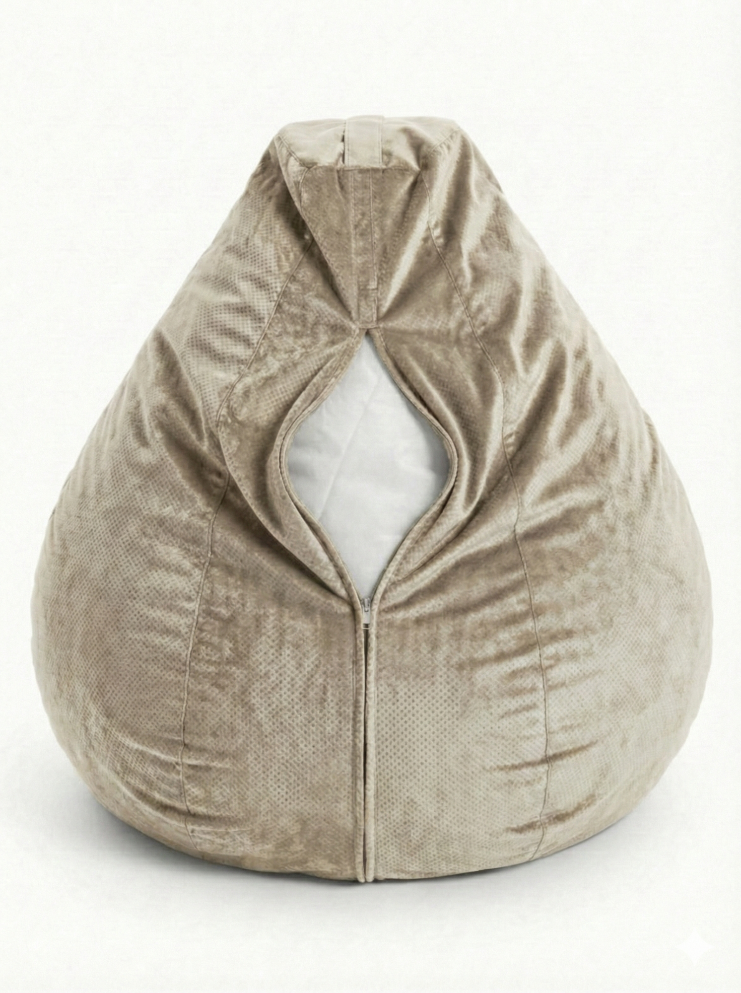 Кресло-мешок Пуффбери «Груша», размер XXL средний, Велюр Бежевый — фото 1