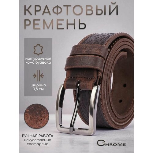 фото Ремень chrome для мужчин, размер 100, коричневый