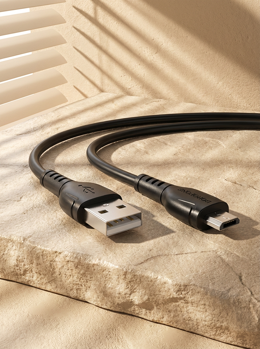 Кабель для зарядки и передачи данных, USB на Micro-USB, 1 м, черный