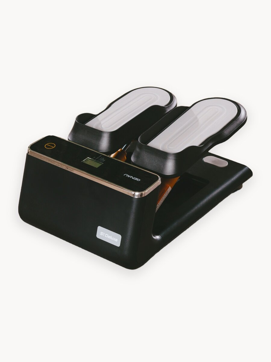 Мини-степпер тренажер для дома S1 Deluxe Black Pearl с эспандерами для рук