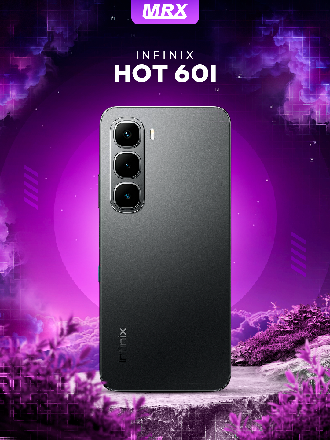 Смартфон Infinix HOT 60i, 4/128 ГБ, 50Мп, 45Вт, 5160мАч, черный