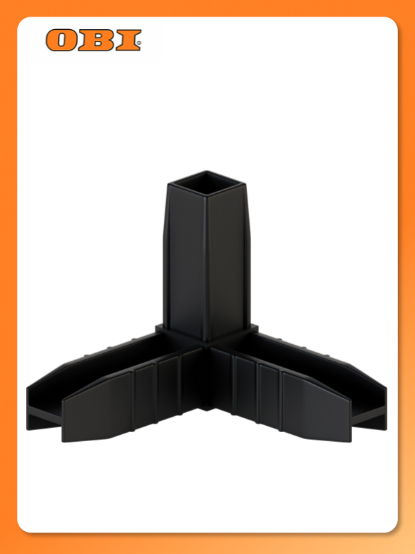 Коннектор найди  для мебельной трубы  влагостойкий  нагрузка до 100 кг  черный