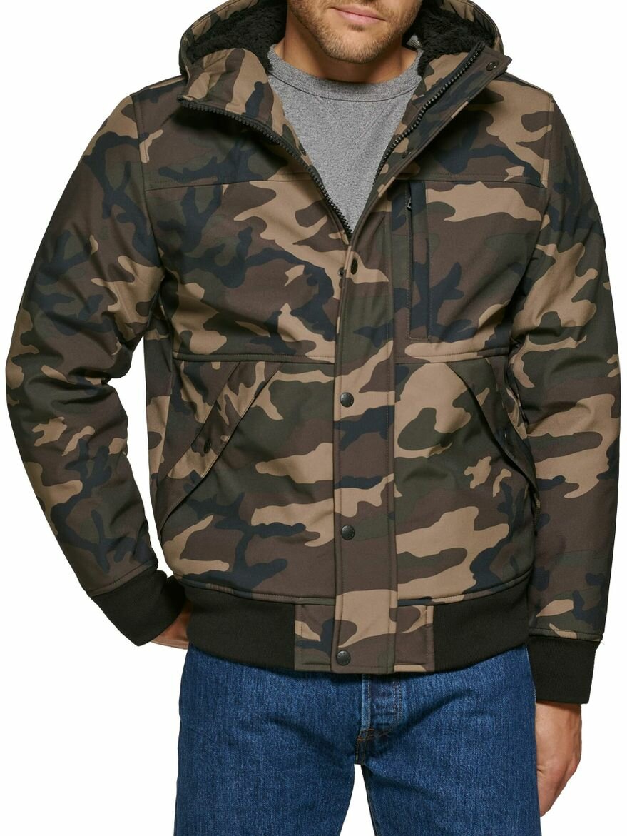 Куртка Men Soft Shell Sherpa Lined Hoody Bomber Jacket