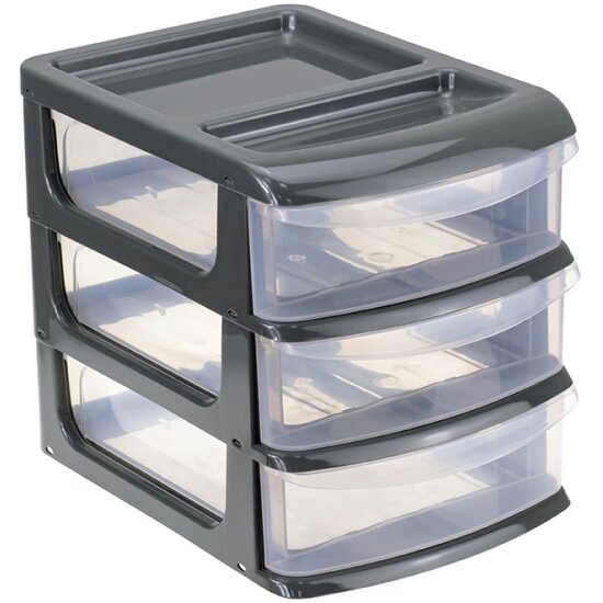 Универсальный бокс мини Idea (3 секции) М 2769 Графитовый