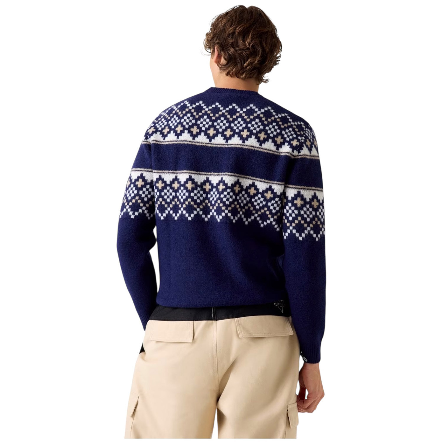 Джемпер GUESS SKI CN JACQUARD SWTR, размер M, синий — фото 1