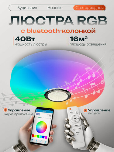Изображение товара WEDO LIGHT Люстра с музыкальной колонкой и RGB подсветкой для детской комнаты