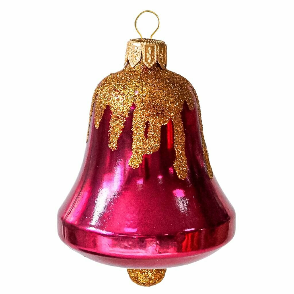 Елочная игрушка фигурка стеклянная "Колокольчик-4" д5,3см, h8,5см, ручная художественная роспись, подарочная упаковка