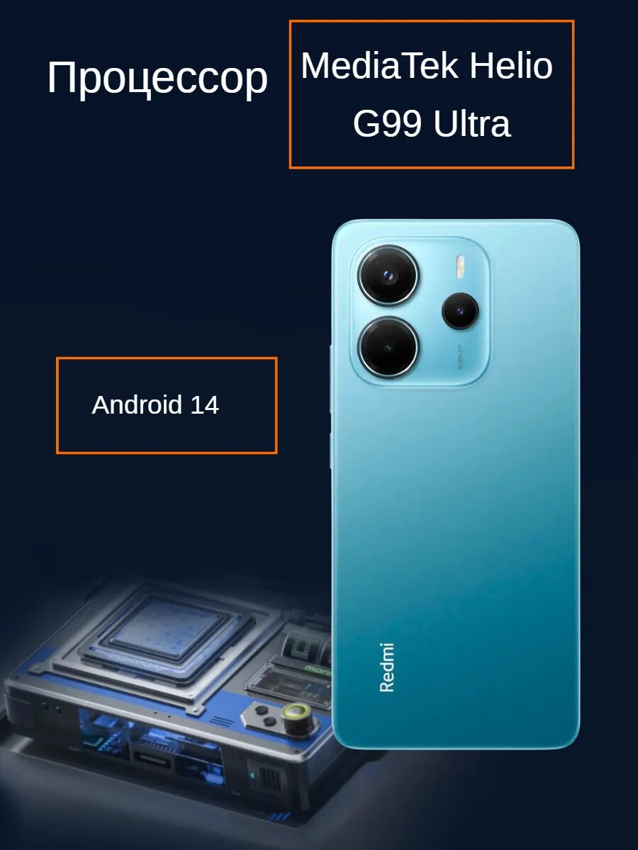 Смартфон Redmi Note 14, 8/256GB, Android, NFC, Bluetooth 5.2, Wi-Fi — фото 1