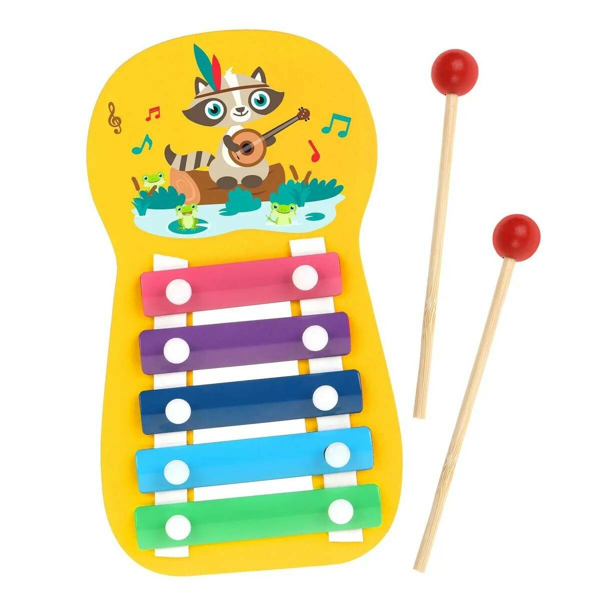 Ксилофон Mapacha музыкальный инструмент развивающая игрушка для малышей. Звуки озера
