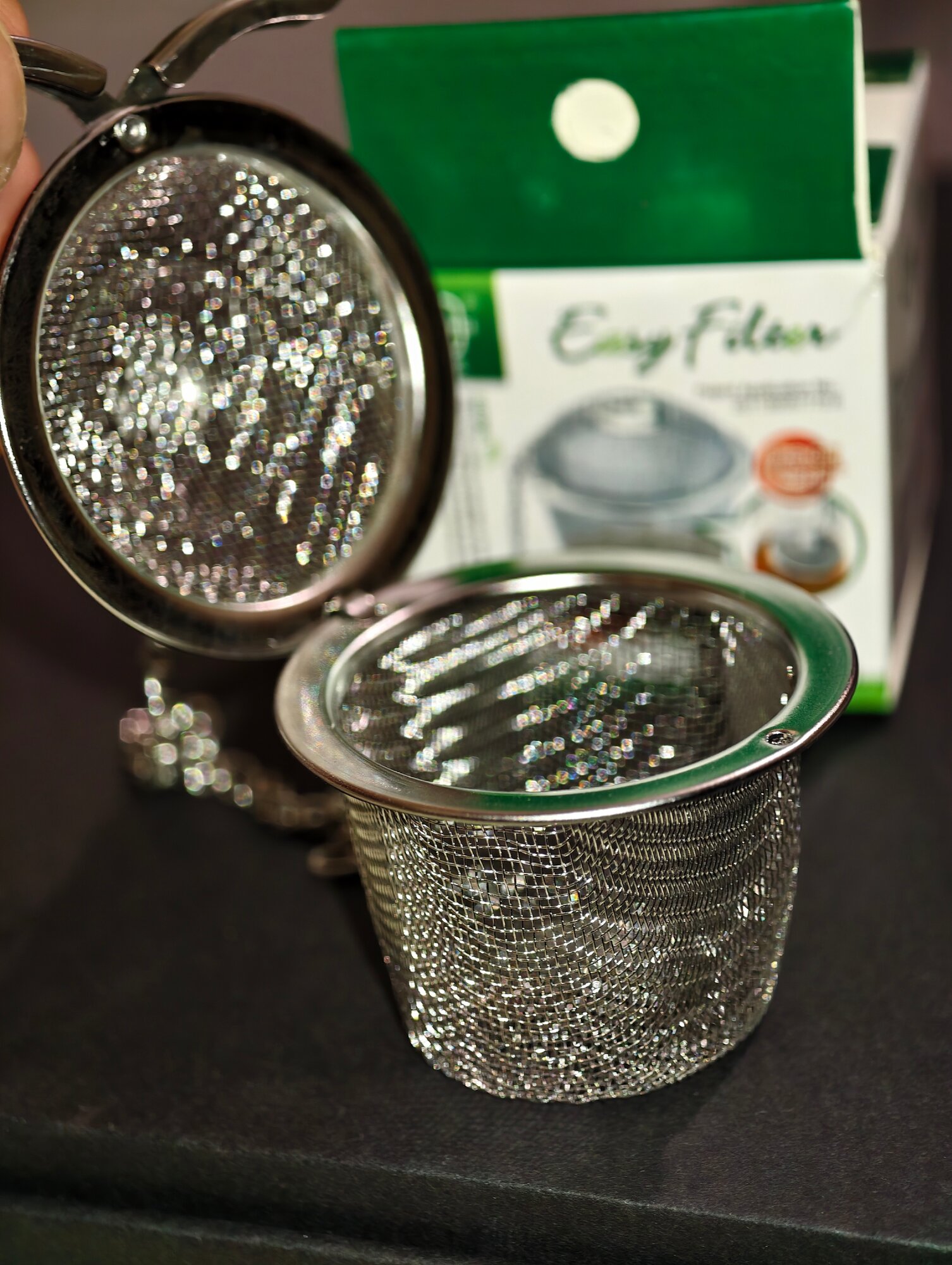 Сито для чая " фиксируемое на зажимах с цепочкой крючком 5,5 см , ситечко для заваривания