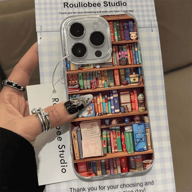 Чехол для айфон Книжная полка для iPhone 16 про с принтом книжка