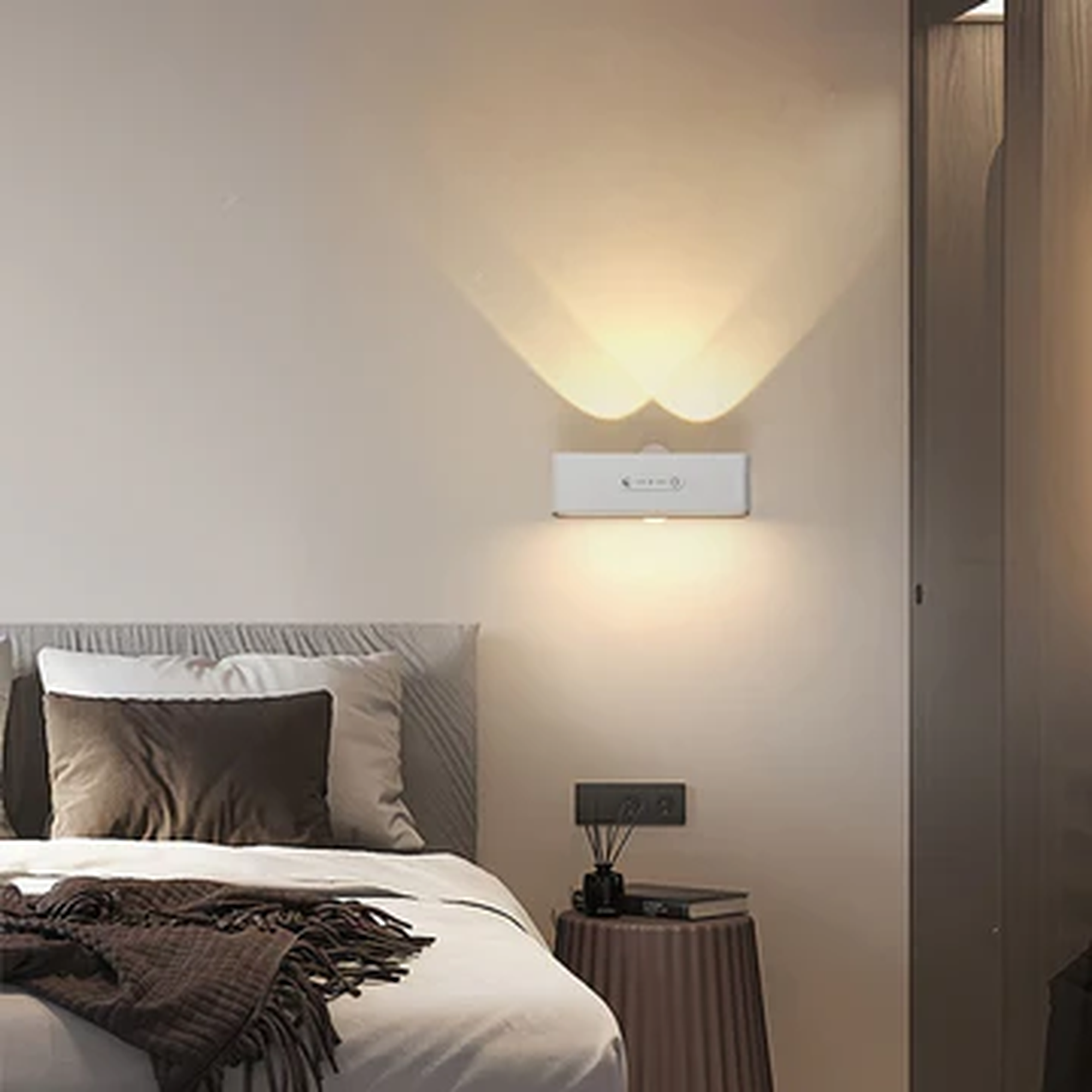 Декоративный магнитный беспроводной настенный светильник со светодиодной подсветкой и 3 цветами.