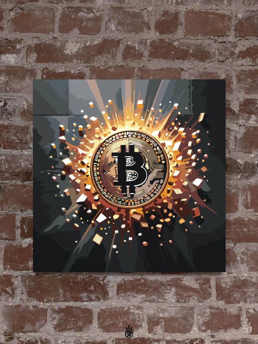 Биткоин картина по номерам на холсте — фото 1