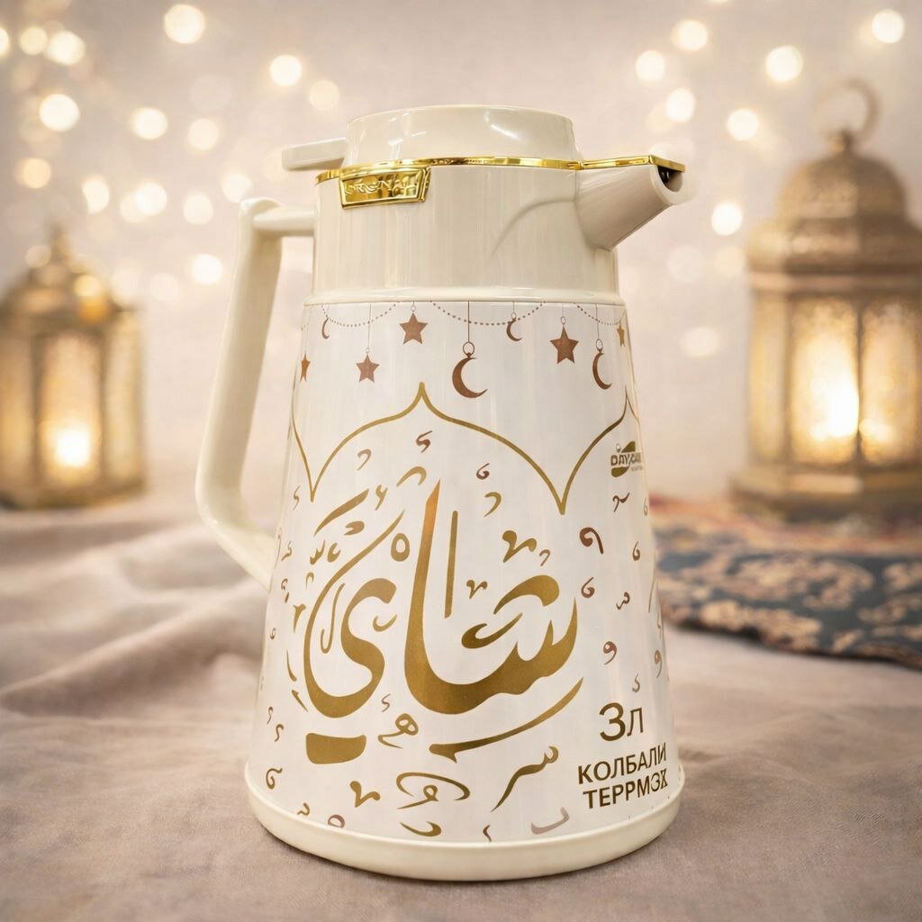 Термос-колба 3 л с арабской каллиграфией «Рамадан Карим» — фото 1