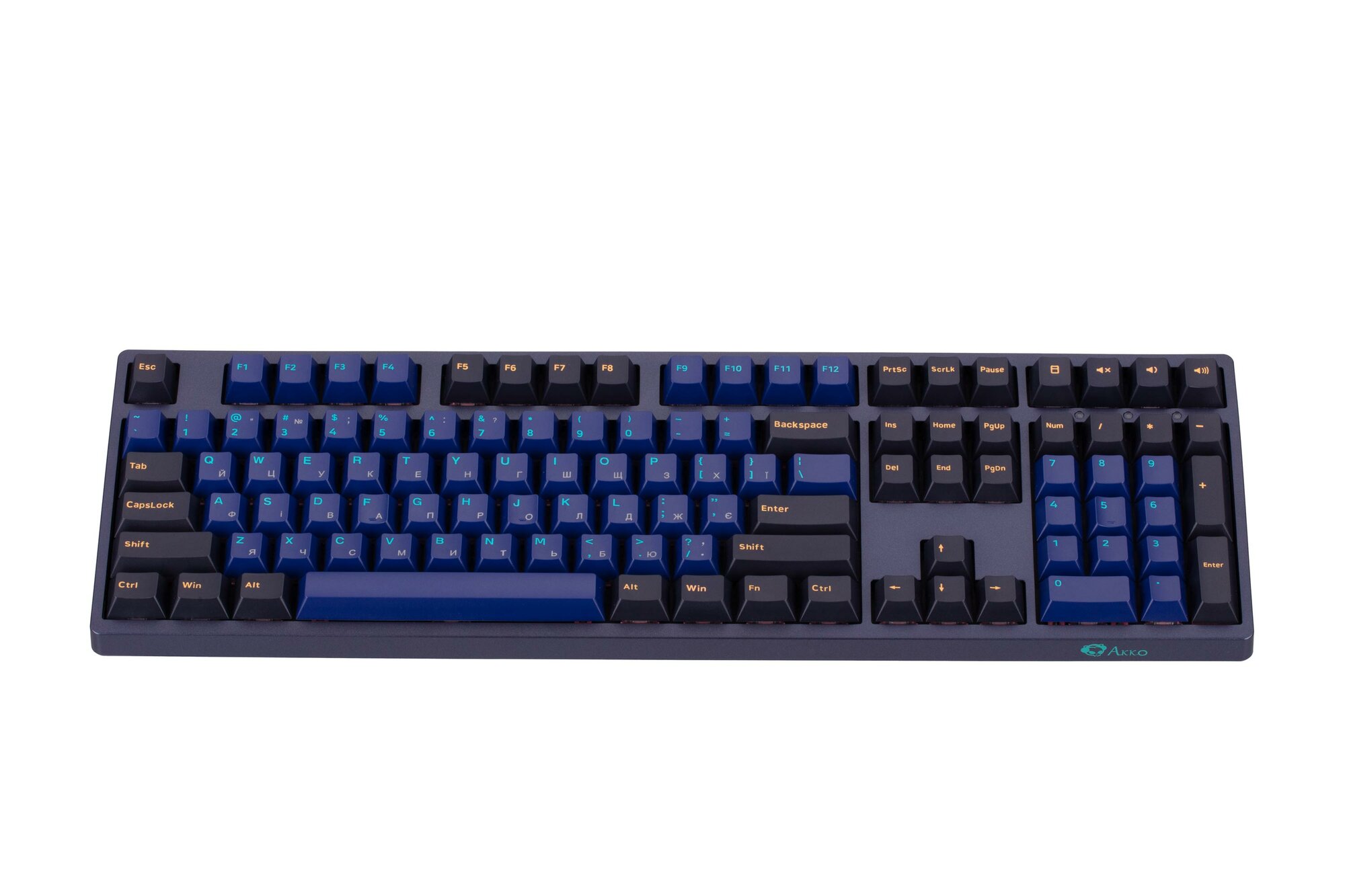 Механическая клавиатура Akko 3108 V2 DS Horizon, 108 клавиш, CS Orange V2, USB-C, EN/UKR, без подсветки, синяя