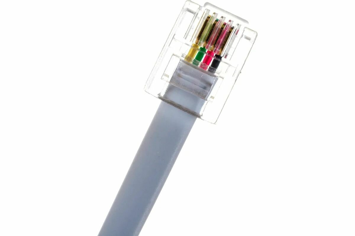 Телефонный удлинитель REXANT RJ-11 (6P-4C), 5 м, белый — фото 1