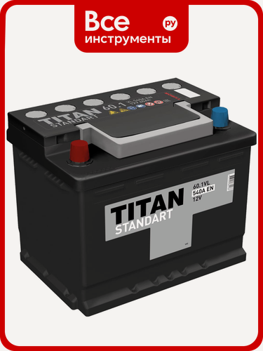 Изображение товара Аккумулятор TITAN STANDART 60.1 VL прямая полярность кальциевая технология для легковых и грузовых автомобилей