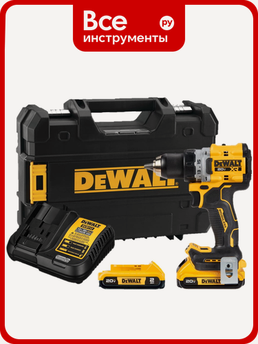 Изображение товара Аккумуляторная дрель-шуруповерт DeWalt 20В, 2х2Ач DCD800D2T-A9, Особенности конструкции