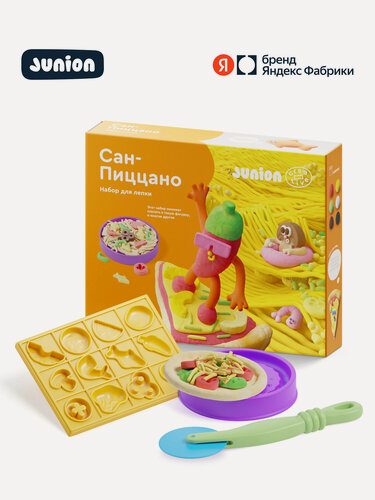 Изображение товара Набор для лепки пиццы Junion Creative "Сан-Пиццано", тесто-пластилин, 6 цветов, 13 предметов