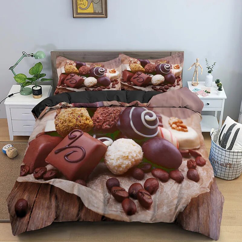 Комплект постельного белья 3D шоколад, микрофибра, US King 228x264cm, BS5510