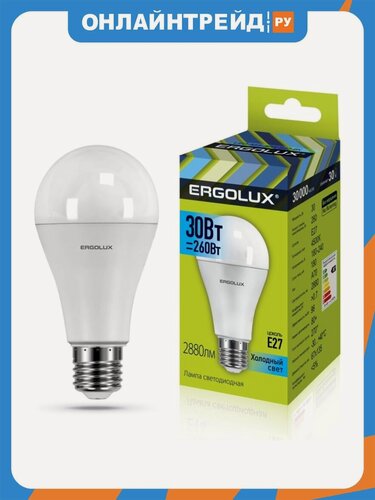 Изображение товара Светодиодная лампа Ergolux LED-A70-30W-E27-4K