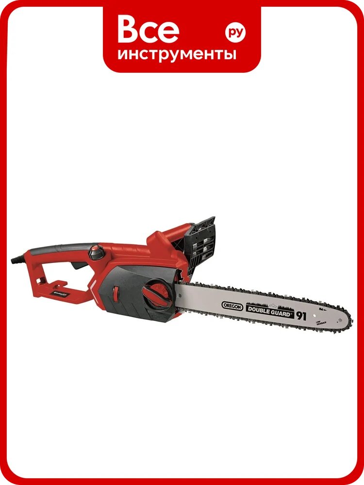 Электрическая цепная пила Einhell GE-EC 2240 с мощностью 2200 Вт, длиной шины 40 см и бесключевой регулировкой натяжения