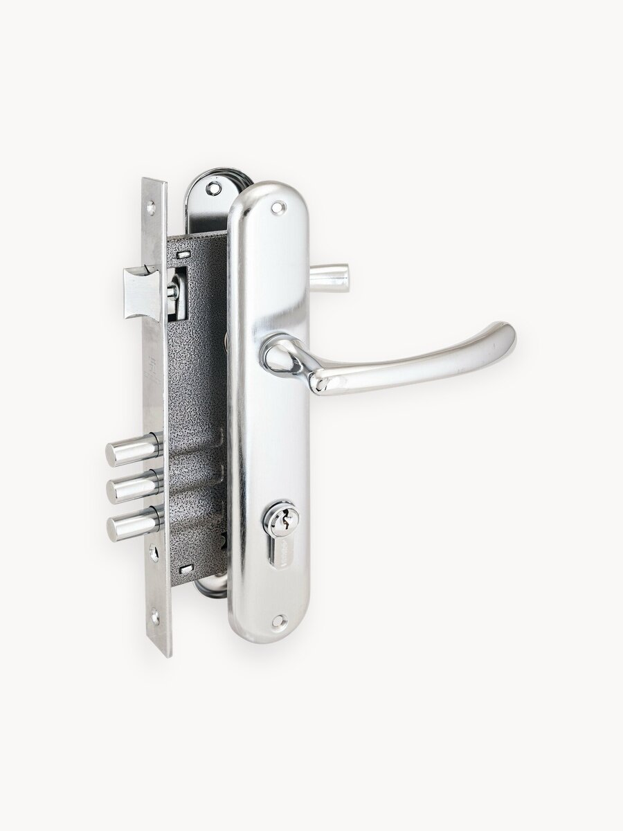 Замок врезной с ручками аллюр 0221 CP хром