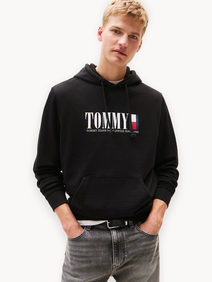 Худи Tommy Jeans, размер S, , черный