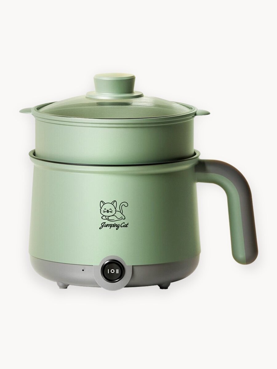 Пароварка электрическая 1.8 литров 600 Вт, мантоварка, зеленая