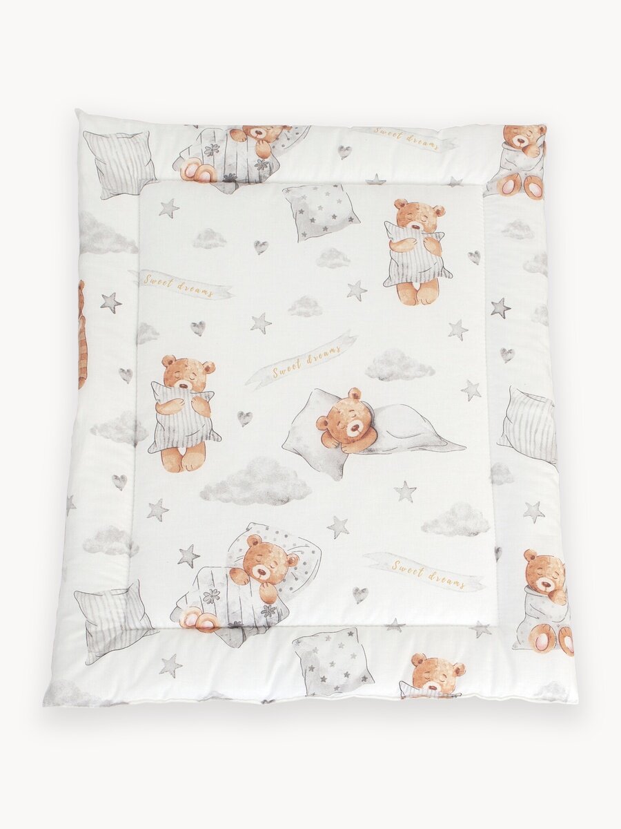 Матрас пеленальный для комода BO-NY, 2-х сторонний, непромокаемый, мишка сонный, 54 х 66