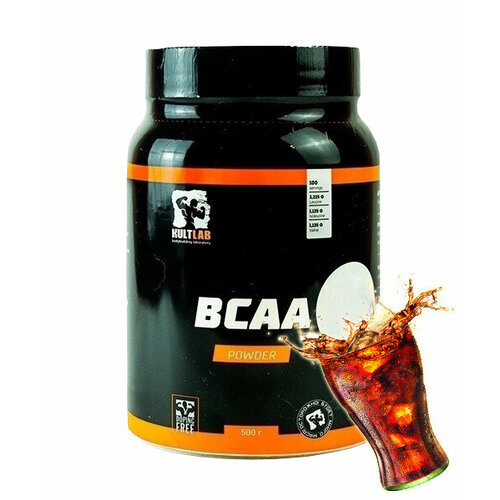 Kultlab BCAA, Кола, 500 гр, 2:1:1 / Культлаб аминокислоты БЦАА аминокислоты bcaa 300 гр кола