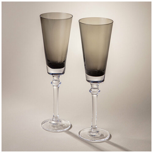 Набор бокалов для шампанского из 2 шт trendy grey 230 мл Lefard (196665)