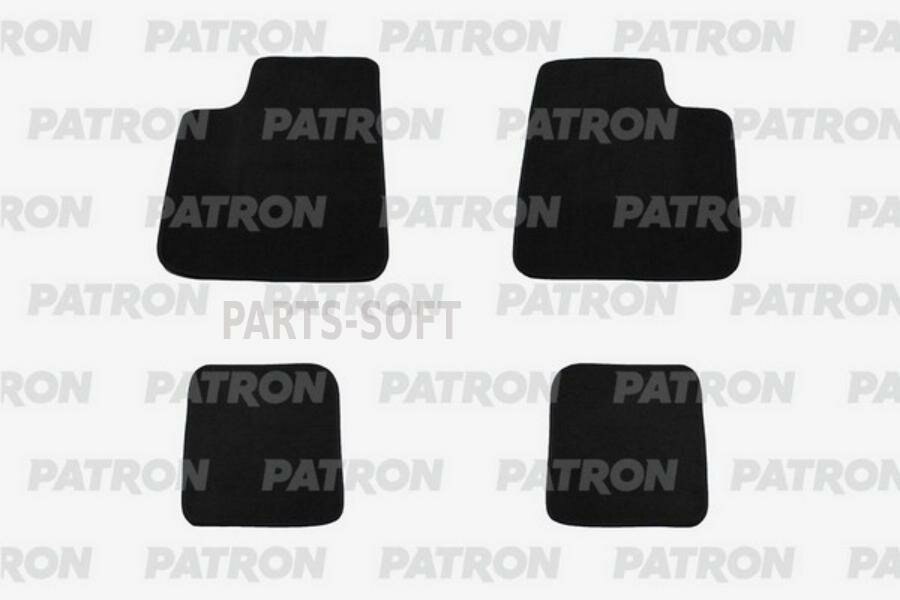PATRON PCC-UNI002 Комплект автомобильных ковриков текстильных, универсальные, 4 пр, перед - 65 х 50 см, зад - 46 х 36 см