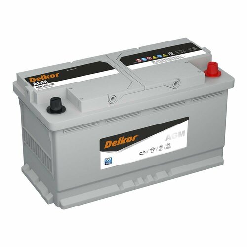 Аккумулятор автомобильный Delkor AGM 80 А/ч 800 А обр. пол. Евро авто (315x175x190) LN4