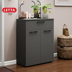 Комод LETTA Веста Lite, с ящиками и полками, ЛДСП, цвет графит