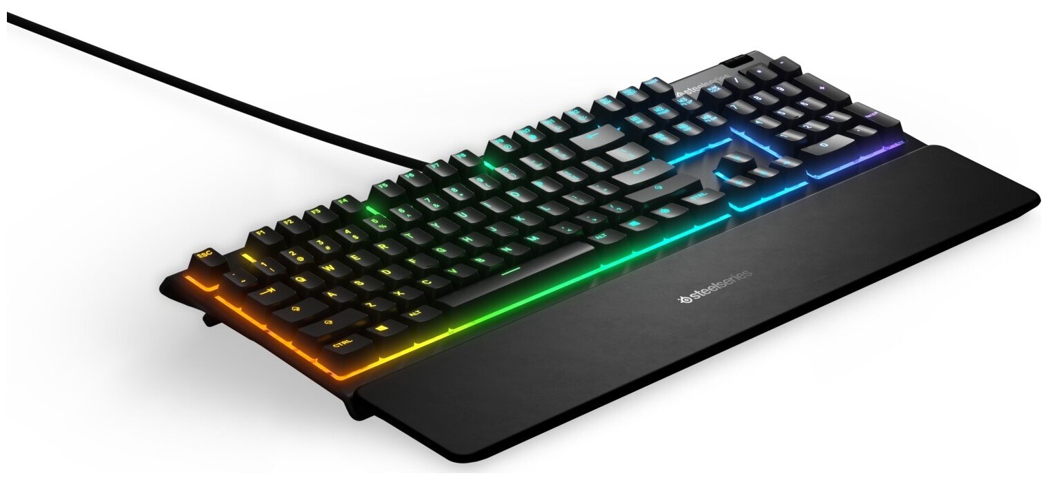Игровая клавиатура SteelSeries Apex 3 RU Black USB SteelSeries Whisper-Quiet, черный, русская раскладка — фото 1