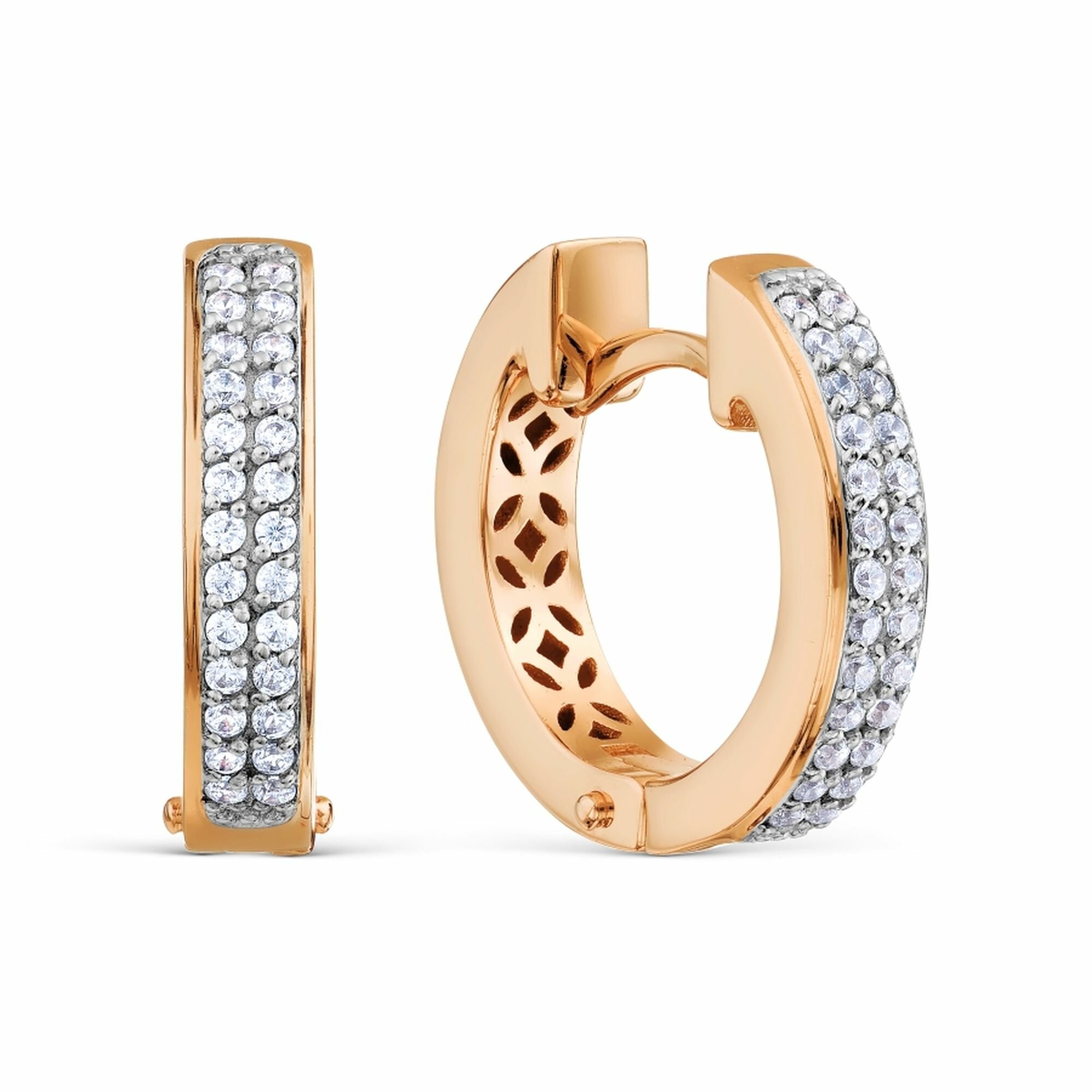 Серьги Diamant online, красное золото, 585 проба, фианит