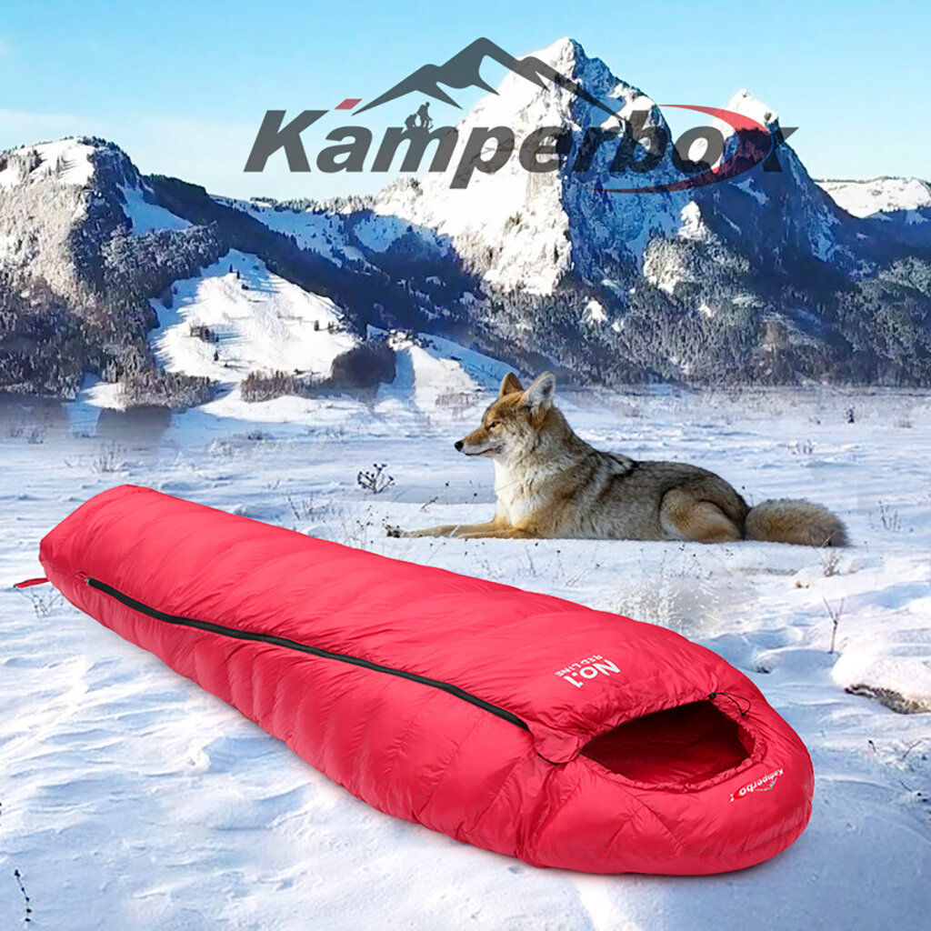 Sleeping Bag Kamperbox CW1100 Red Synthetic Washable Recycle Fiber For Winter Warmth