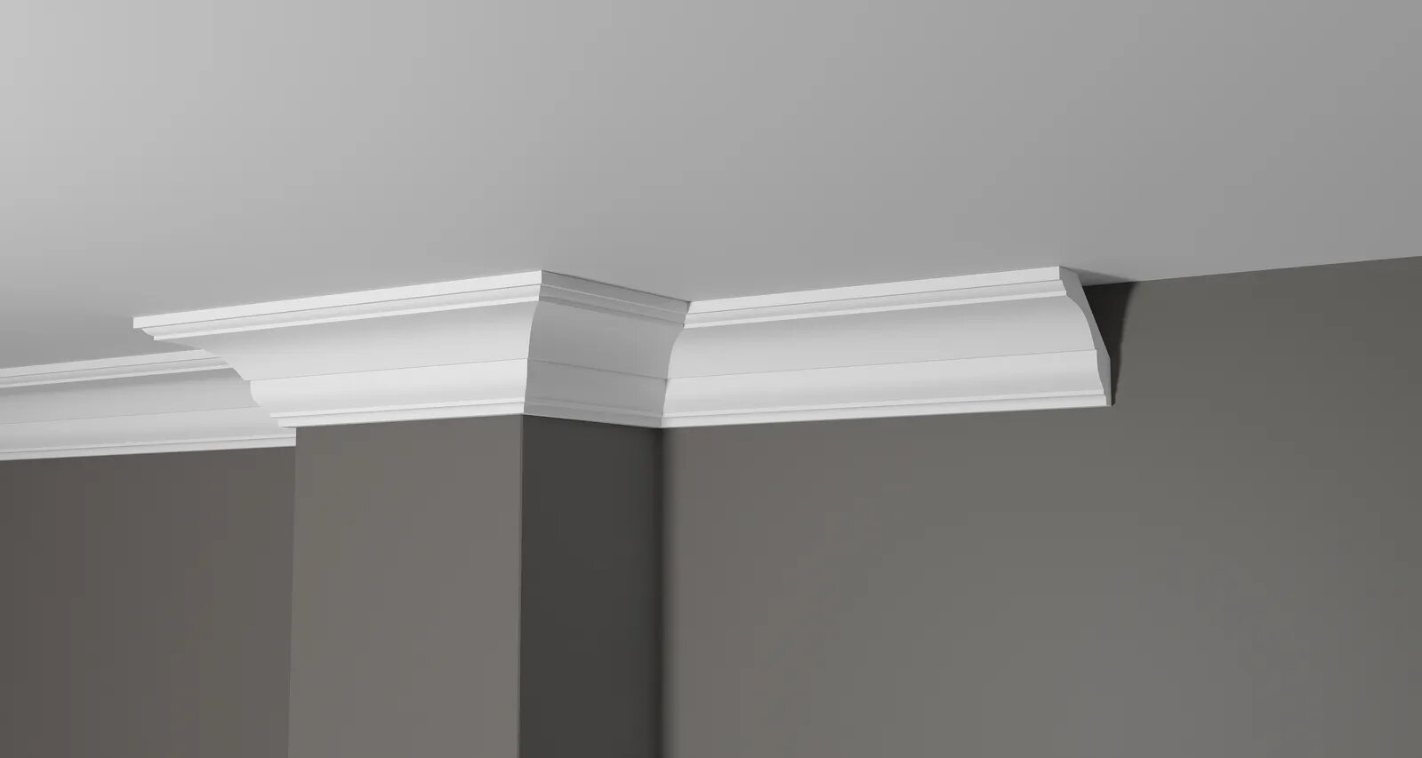 Потолочный плинтус DECOR-DIZAYN DD17 из дюрополимера под покраску ударопрочный 2 метра 1 шт.