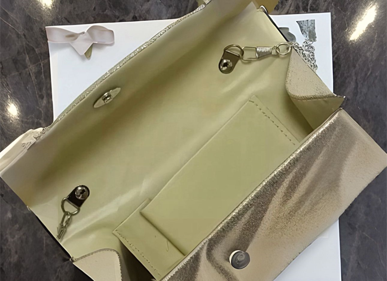 Сумка клатч World of Accessories, фактура зернистая, золотистый — фото 1