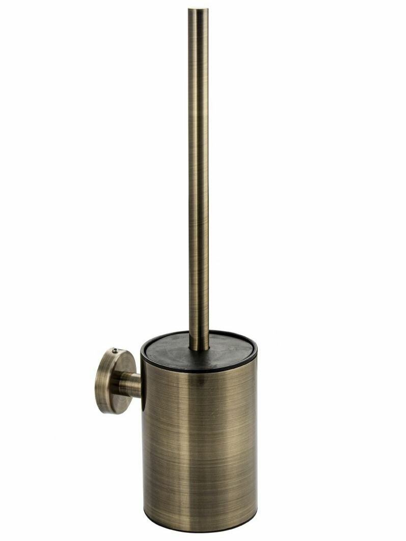 Ёрш для унитаза круглый настенный из нержавеющей стали цвет бронза