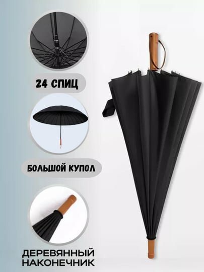 Зонт-трость , черный