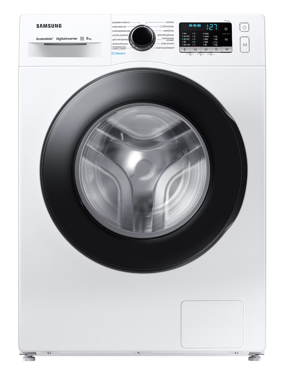 Стиральная машина Samsung WW80AGAS22AELD, 8 кг, 1200 об/мин, белая