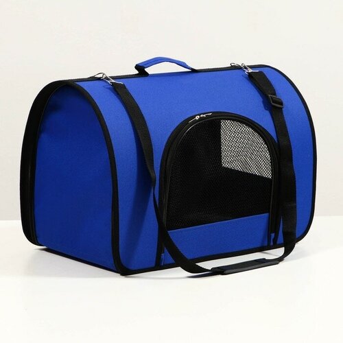 Сумка - переноска для животных, 2 входа, 49 х 30 х 35 см, синяя сумка переноска для животных travelpet компактная синяя