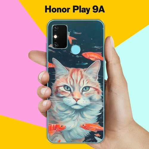 Силиконовый чехол на Honor Play 9A Кот Среди Рыб / для Хонор Плэй 9А силиконовый чехол на honor play 9a сердца для хонор плэй 9а