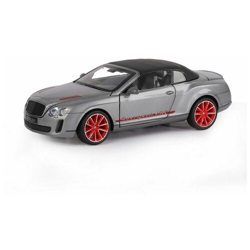 Машина АВТОПАНОРАМА Bentley Continental Supersports ISR, серый мет, 1/24, в/к 24,5*12,5*10,5 см, JB1251021 машинка металлическая инерционная тм автопанорама bentley continental supersports м1 32 свет звук jb1251397