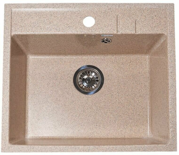 фото Мойка для кухни мраморная GranAlliance 550х490 песочная матовая без сифона