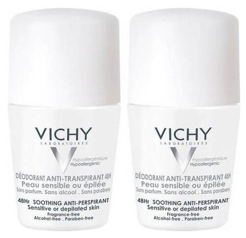 Vichy Дезодорант-антиперспирант для очень чувствительной кожи, ролик, флакон, 50 мл, 2 шт.